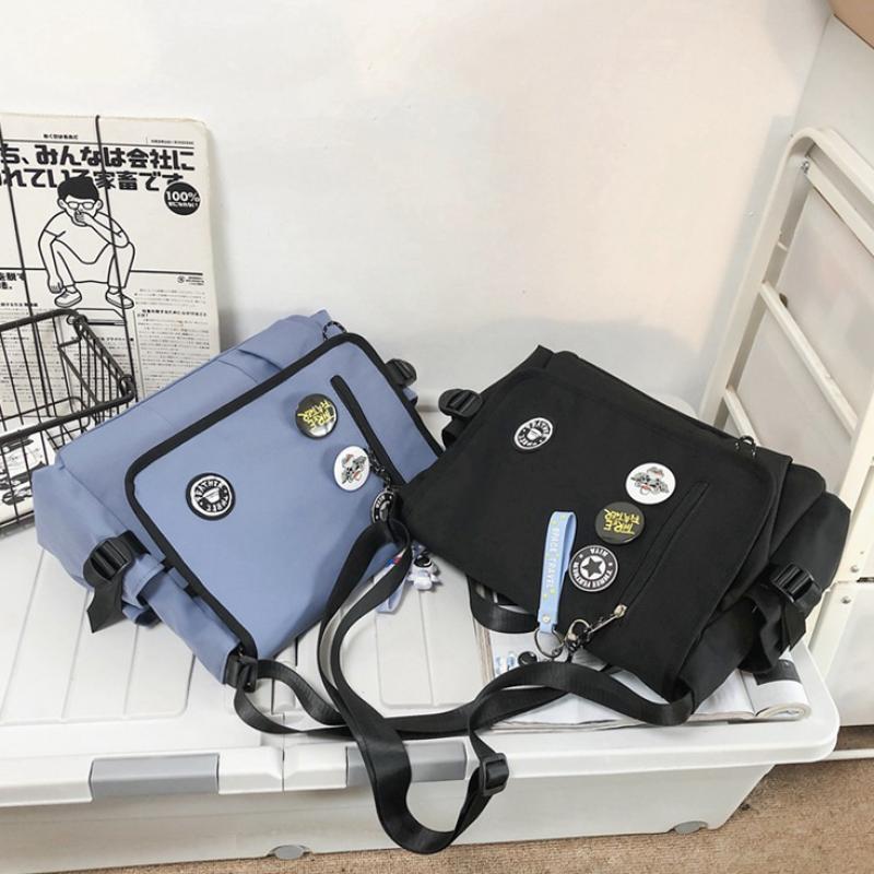 Trendige Nylon-Crossbody-Tasche für Herren, große Kapazität, japanischer Stil, Messenger Bag, lässige Schultertasche im Harajuku-Stil, Sac Bags