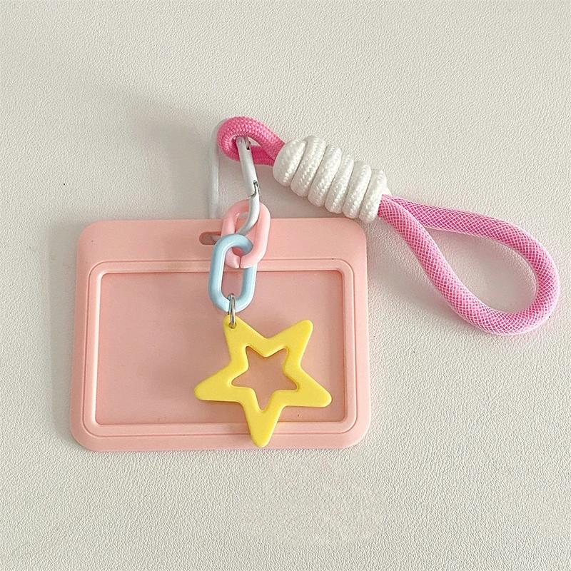 ABS Slide Kpop Photo Card Holder Anti-lost Keychain 3 Inch INS Idol Protective Case Bag Bus Cards Sleeves Supplies