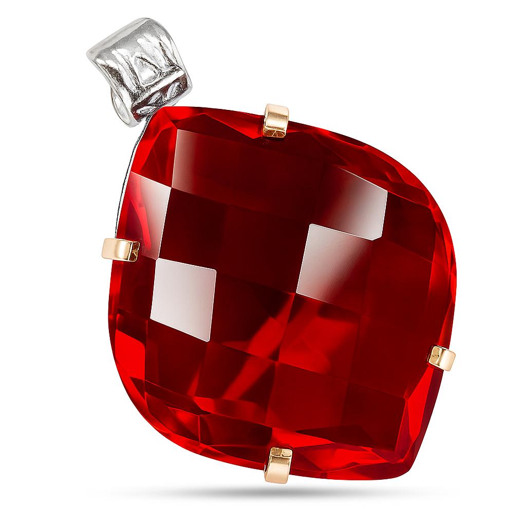 Natural Red Topaz Pendant 95 ct Fancy Cut 925 Sterling Silver Gemstone Gemstone Jewelry Gift
