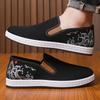 Stoffschuhe Nationalstil bestickte Stoffschuhe neue bequeme Fahrschuhe Herren atmungsaktive Freizeitschuhe Herrenschuhe
