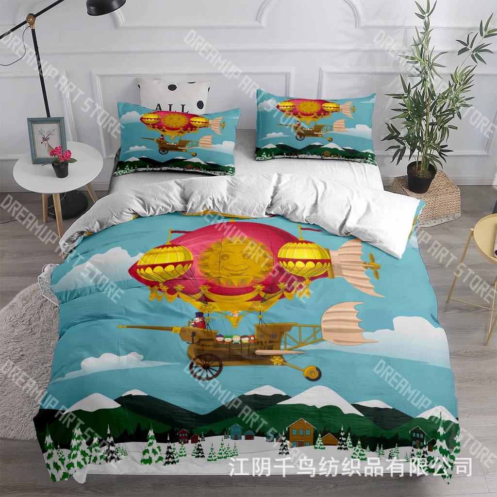 3D Printed South Cartoon Park Bedding Set for Boys Girls Duvet Cover Pillowcase Twin Queen King Full Single Double Sizes