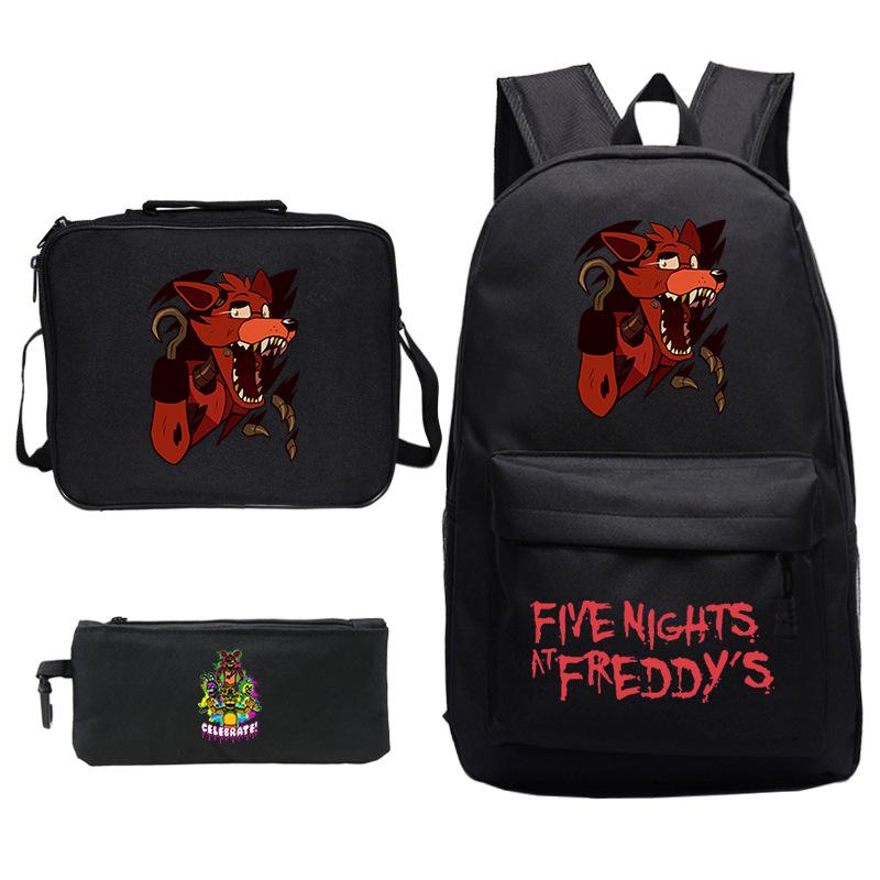 Teddy Bear Game Merchandise Primary School Backpack + Lunch Bag + Pencil Case Three-Piece Set