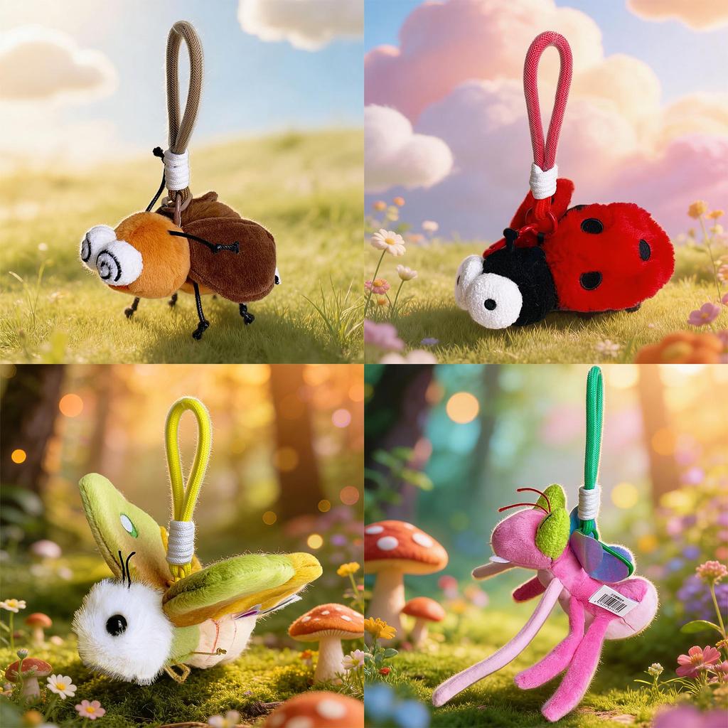 Creative Insect Plush Toy Keychain With Short Plush Material For Kids And Collectors