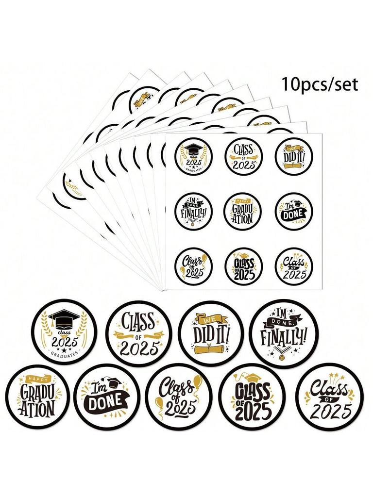 10pcs/20pcs/30pcs Graduation Season Sticker Label Graduation Season Party Decoration Candy Sticker Food Label Stickers