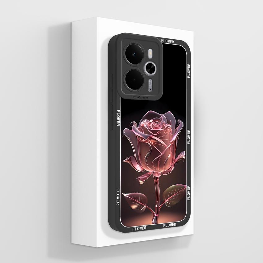 

Чехол для Oppo Realme 14 14T 14X P3 K12s K13 A3 A5 Pro Модный изящный цветочный узор жидкий силиконовый противоскользящий протектор экрана для Oppo Shell Realme 14T 5G