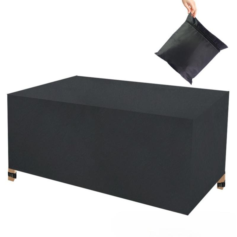 210D Silver Coated Oxford Cover Waterproof Sunproof Dustproof for Outdoor Garden Furniture Black