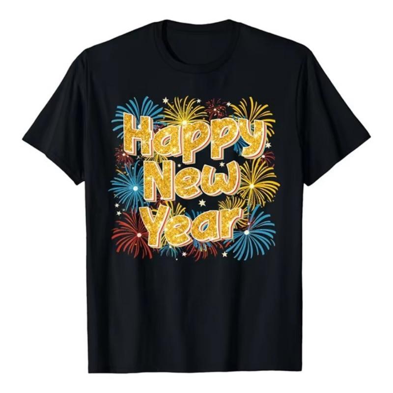 Šťastný nový rok 2025 3D tištěné tričko ležérní móda unikátní vzor tričko veselé Vánoce festival trendy populární tričko top