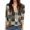 Women's T Shirt Print 3/4 Sleeve Daily Weekend Fashion Basic V- Neck Regular Top