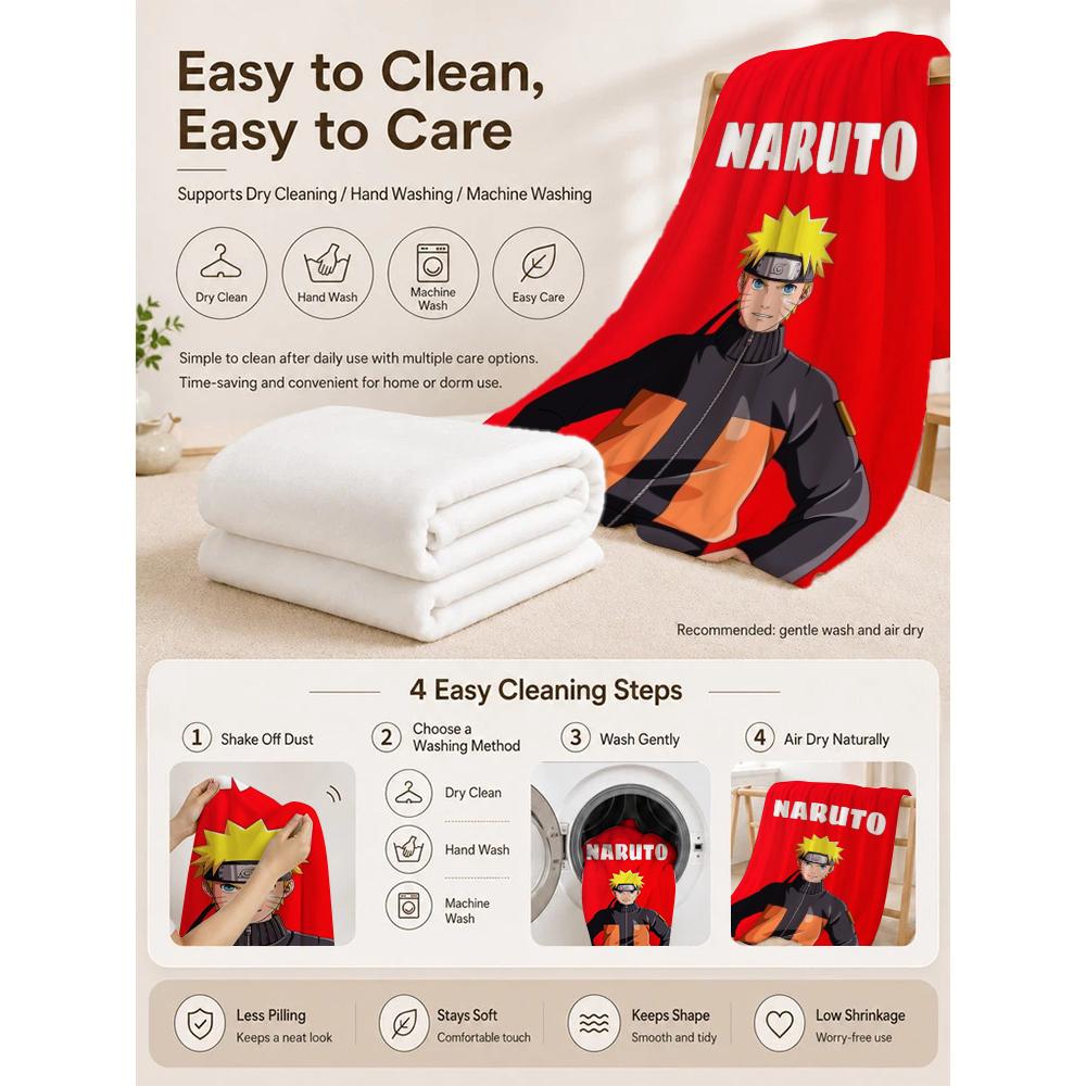 Naruto'S Ninja Way Anime Cartoon Flannel Blanket Skinfriendly Warm Fleece Blanket For Living Room Air Conditioner Room Home Party Decor Christmas Gift