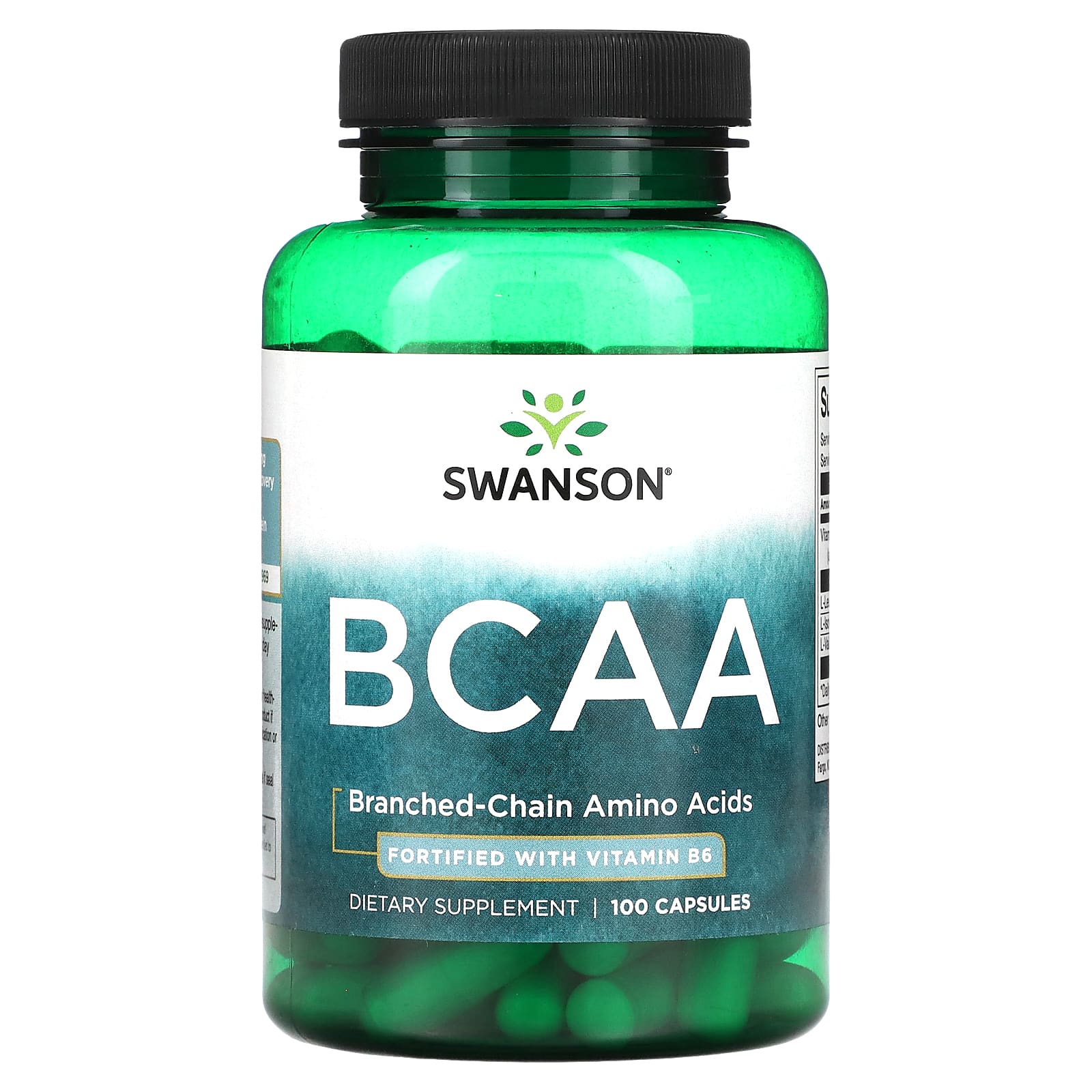 

Swanson, BCAA, 100 Capsules