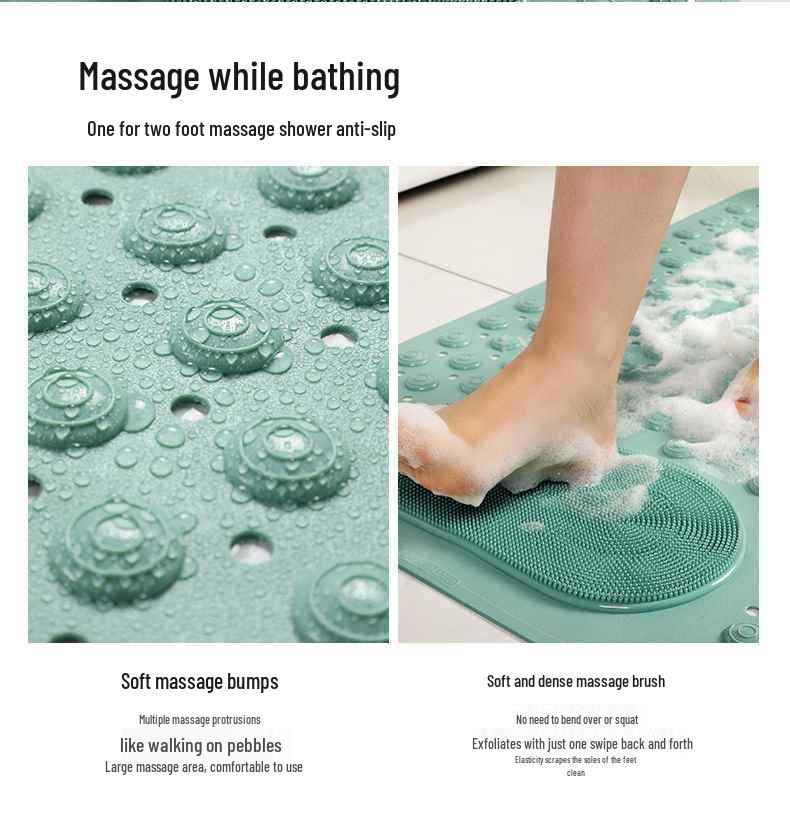 Eco-friendly Non-slip PVC Bath Mat for Bathroom, Shower, or Toilet - Waterproof & Massaging