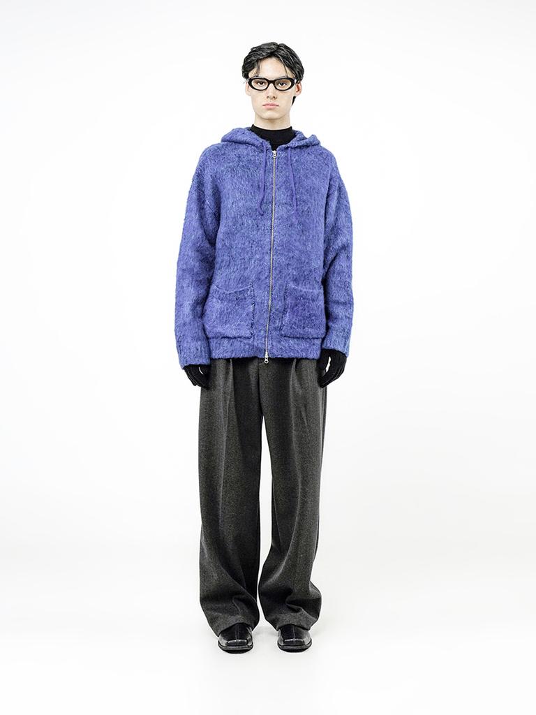 Chance'S Noi Brush Sweater Hooded Zip-Up - Blue /M244Tp09Bl