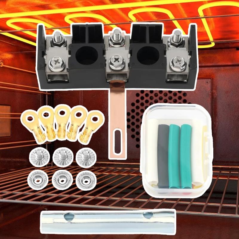 Practical Replacement Screw Type Terminal Connector For Oven Electrical Repair With 10 Heat Shrink Tubes 5 Cable Lugs