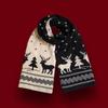 Red Christmas tree knitted scarf female autumn and winter warm versatile student couple Christmas gift green wool scarf