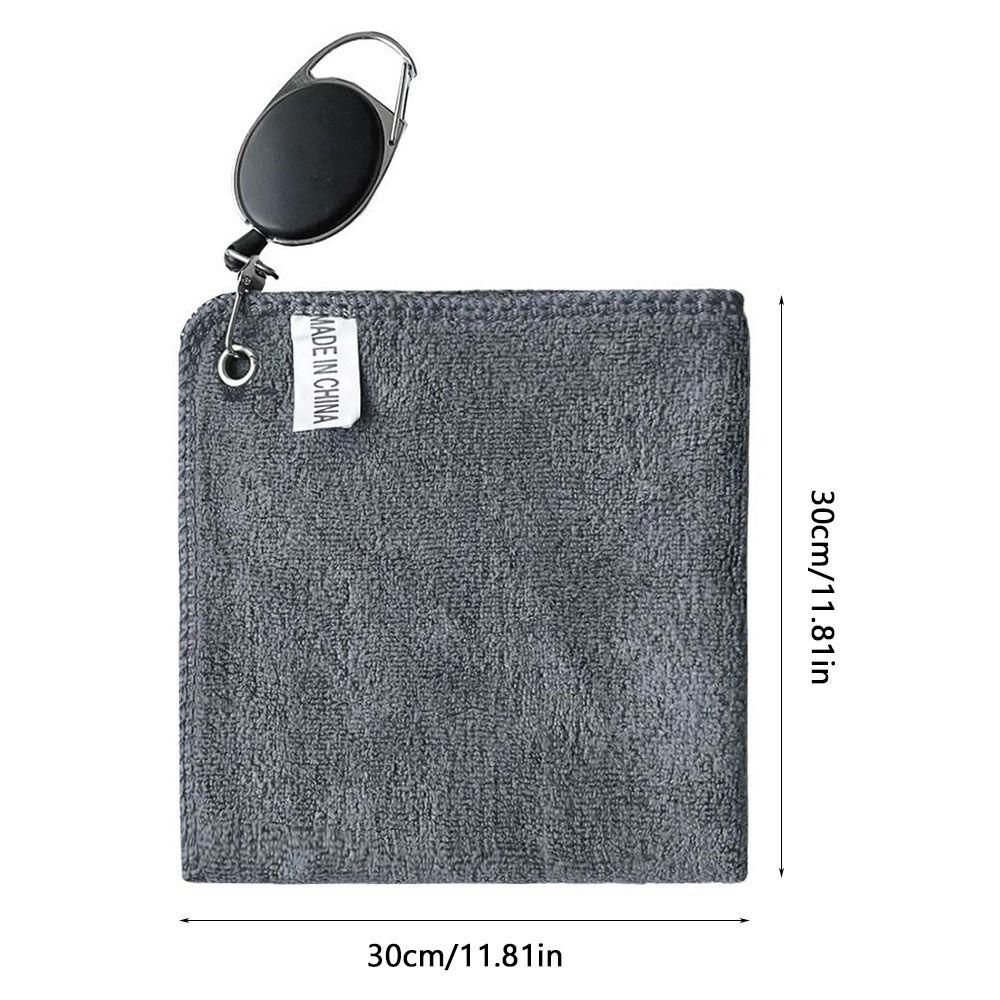 Portable Microfiber Golf Towel with Retractable Hook Absorbent Golf Wipe Cloth Quick Drying Golf Cleaner Golf Supplies
