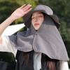 Breathable Shawl Fisherman Hat Elastic Hiking Bucket Hat Ponytail Cap Women Sun Cap  Fishing