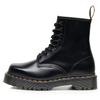 High-top 1460 cargo boots, women's lace-up hard leather open-edge beaded boots, men's and women's glossy leather boots, square-toed motorcycle shoes