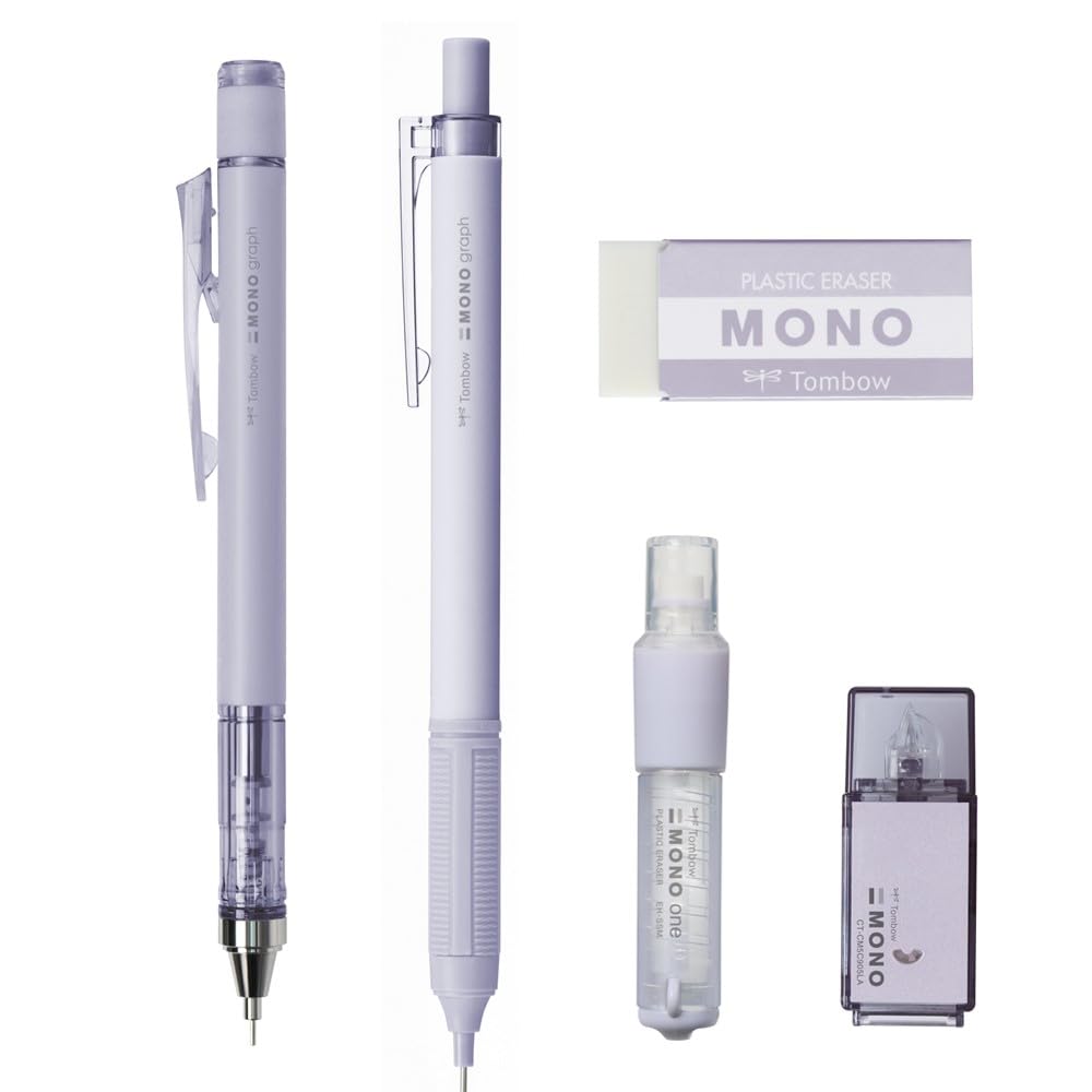 

Tombow Pencil MONO Mineral Color Stationery Set Sheer Purple Pencil Mechanical Pencil Eraser x 2 Correction (Mechanical 0.3mm 0.5mm Tape) PCC-544EAZ
