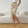 Women's Fashionable And Casual Design French Elegant Draped Satin Skirt