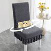 1PC Jacquard Plush Stool Slipcover Anti-Slip Skirt Chair Cover Seat Slipcover  Living Home Decor