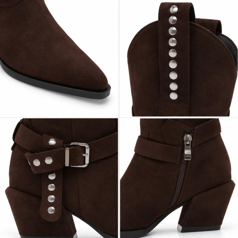 Bota Marrón Estilo Cowboy Con Hebilla Montevita Elche 105374
