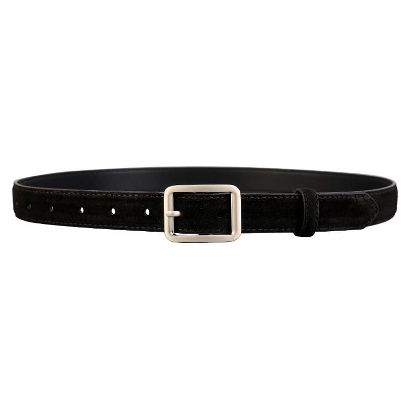Elegant Womens Leather Waist Belt With Durable Alloy Clasp For Commuting Looks Black