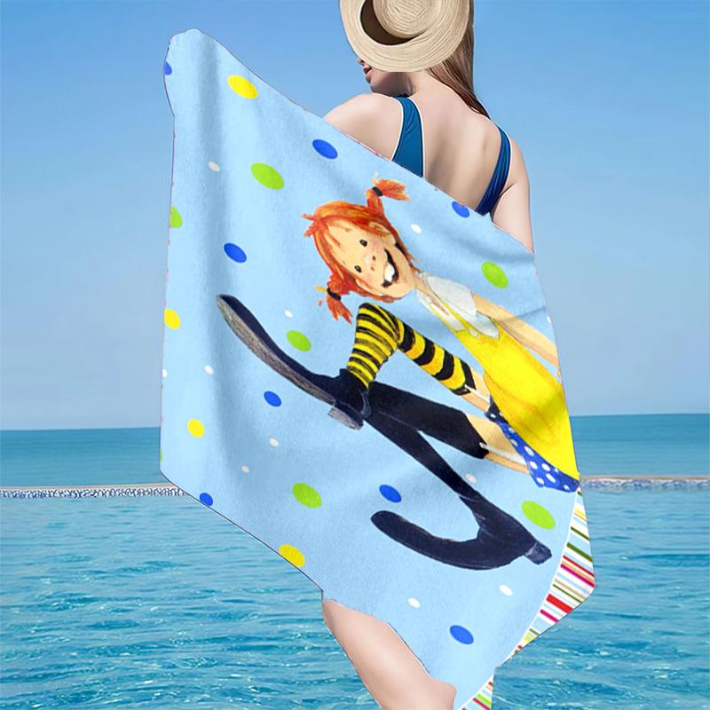 Pi-ppi And Horse Friendship Beach Towel, Super Soft Microfiber, Gift for Her/Him, Birthday, for Pool, Beach, Travel, Home Decor Fan gifts
