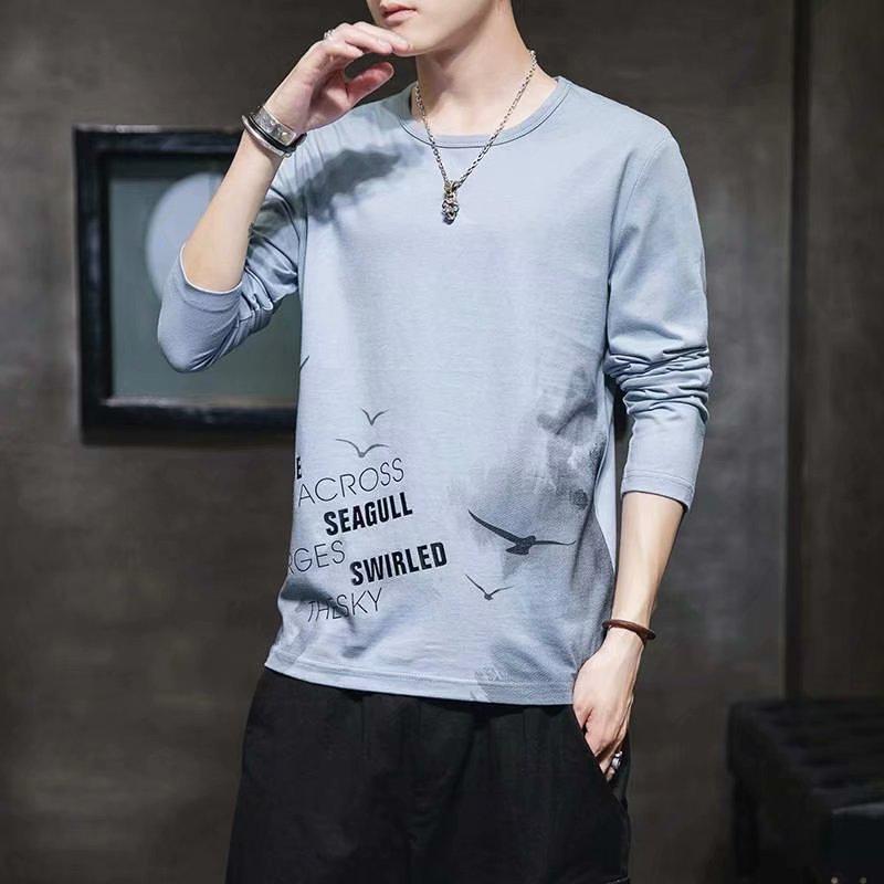 Men's Korean Style Long-Sleeve T-Shirt, Spring/Autumn, Student Fashion Top