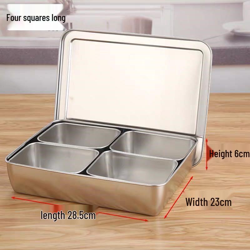 Japanese Stainless Steel Seasoning Box Set - Includes Condiment Jars with Lids
