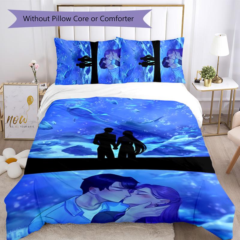 Set Biancheria da Letto KPOP Hunter 3 Pezzi Copripiumino Chiusura Include 1 Copripiumino & 2 Federe per Tutte le Stagioni Camera da Letto Casa Arredamento Stanza del Dormitorio