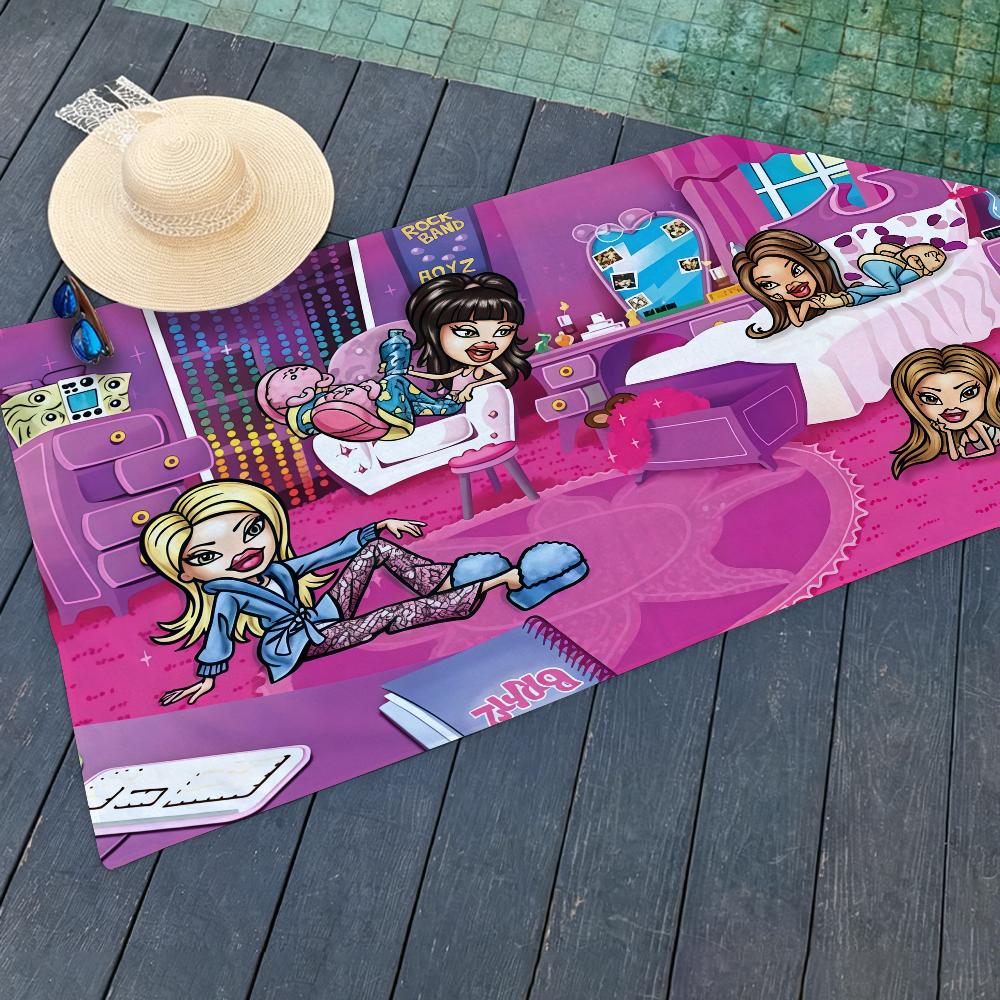 Fashion B-Bratz Towel Yoga Gym Yoga Gym Lightweight Portable for Swimming Beach Travel Sports Accessories Sandproof
