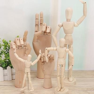 Mannequin en bois d'artiste 8/10/12 pouces, croquis, sculpture, dessin de figure, modèle, poupée articulée, membres en bois naturel, jouets pour le corps