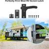 Aluminum RV Screen Door Latch Handle Replacement Kit (Right Hand) Metal Camper Travel Trailer Motorhome Entry Parts For Passenger Side