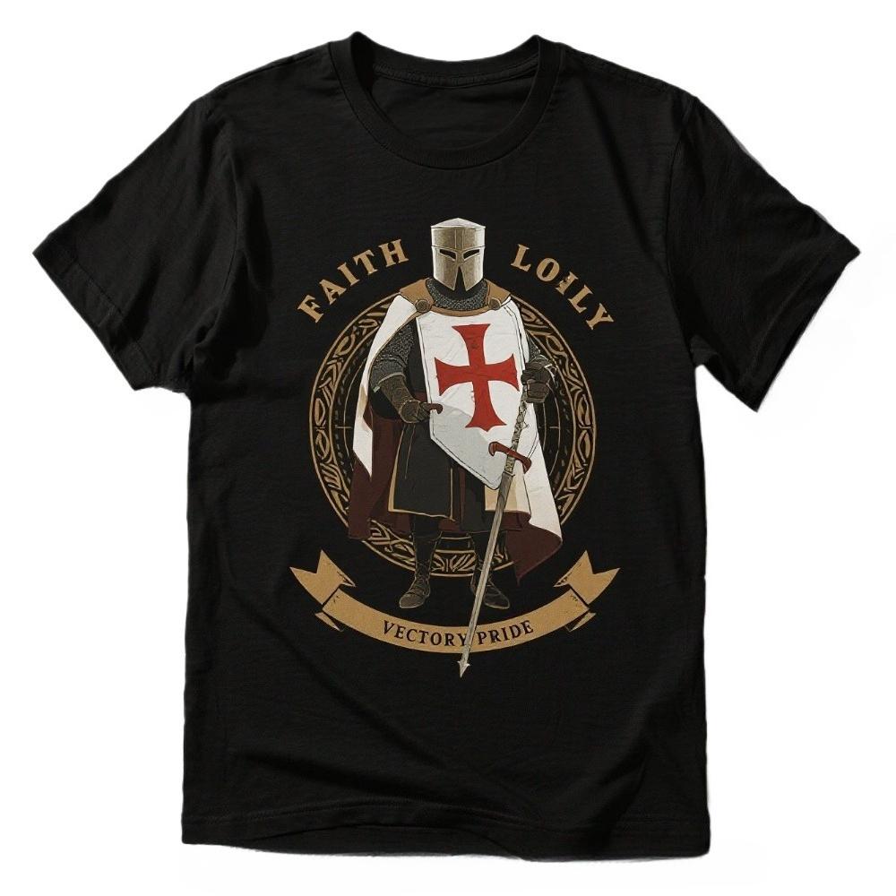 

Faith Loyal Victory Pride Crusader Knights Templar TShirt 100 Cotton ONeck Summer Short Sleeve Casual Mens Tshirt Size S3XL 4XL