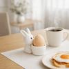 Cartoon Ceramic Egg Cup Smooth Easter Egg Tray Cup Bunny Shaped Eggs Holder  Easter Decor
