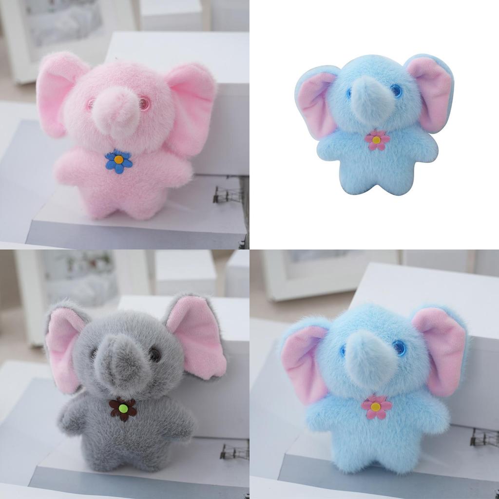 Adorable Plush Elephant Keychain Toy Soft Stuffed Animal Cute Keyring Gift