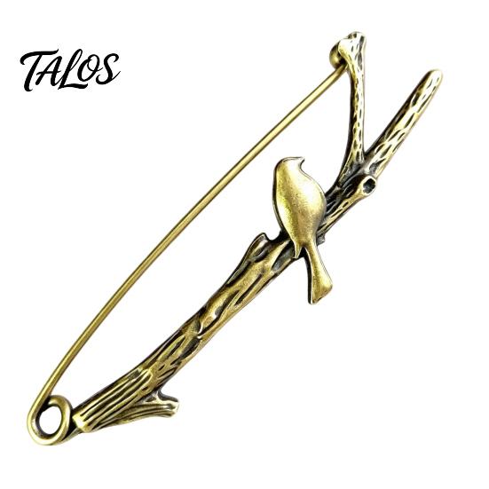 Coats Decorative Pin Vintage Bronze Safety Pin, Large Feather Bird Leaf Flower Lapel Elegant Men Women Brooch for Coats, Jackets, Hats, Bags Design