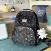 Schoolbag Milk White Polka Dot Transparent Pain Bag Backpack for Junior High School Girls and Primary School Students Large Capacity Schoolbag