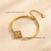 Gold Four-Leaf Clover Bracelet: Elegant, Colorfast & Stylish