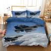 Printed Airplane Duvet Cover Sets For Kid Boy Fighter Plane Bedding Set Bed Linens Single Double Quilt Cover Pillowcases 2/3pcs
