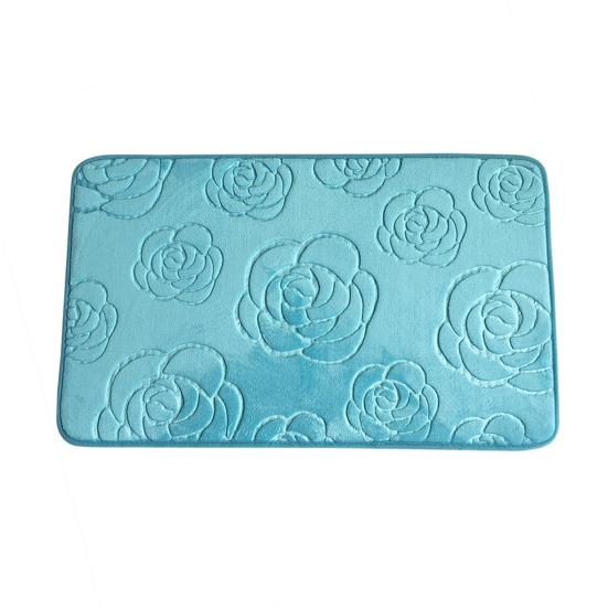 

Нескользящий коврик для ванной комнаты с 3D-узором в виде розы, коврик из кораллового бархата, однотонный ковер для входной двери дома 1pc