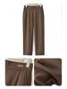 Mom's High Waist Casual Straight Leg Pants for Spring & Autumn - Plus Thick Loose Velvet for Middle-Aged & Elderly Women