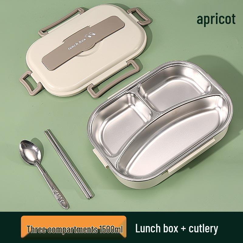Large Stainless Steel Lunch Box with Lid and Soup Bowl, Insulated Meal Tray for Students and Office Workers
