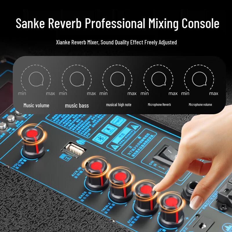 SAST Outdoor Portable Bluetooth Karaoke Speaker with Microphone CN plug (adapter included)