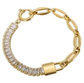 Stainless Steel Heart-shaped Ladies Elegant Bracelet For Women Crystal Bangle
