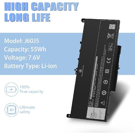 E7470 E7270 J60J5 Battery for Dell Latitude E7470 E7270 7470 7270 Laptop Battery, Type 1W2Y2 0MC34Y MC34Y R1V85 242WD GG4FM WYWJ2 451-BBSX 451-BBSY