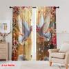 2pcs,2D Plane Printing Print Curtains Petal Kiss Flight 100% Polyester (without Rod) Festive Use for Bedroom, Living Room, Study