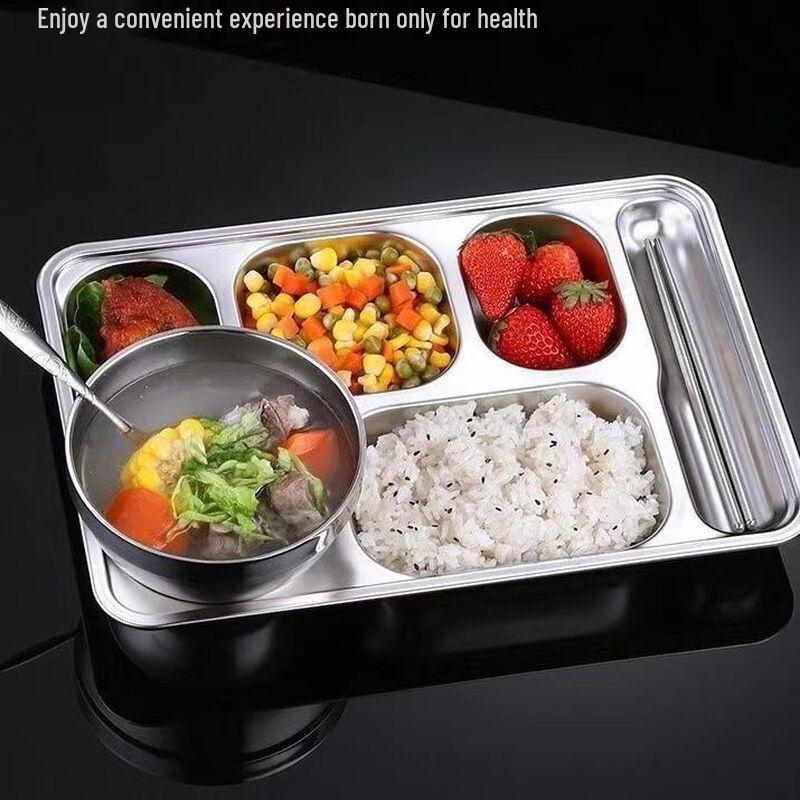 WUHE Edelstahl 6-Fächer geteilte Essteller