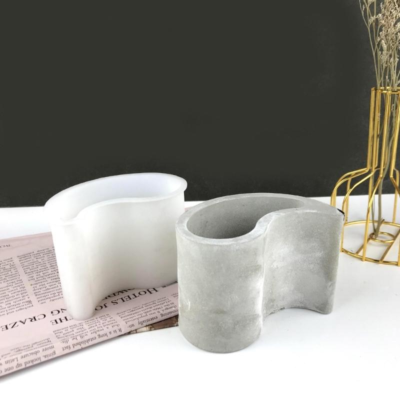 Candle Holder Resin Mold,Cement Gypsum Flower Pot Silicone Molds Epoxy Resin Casting Molds for DIY Jewelry Storage Box