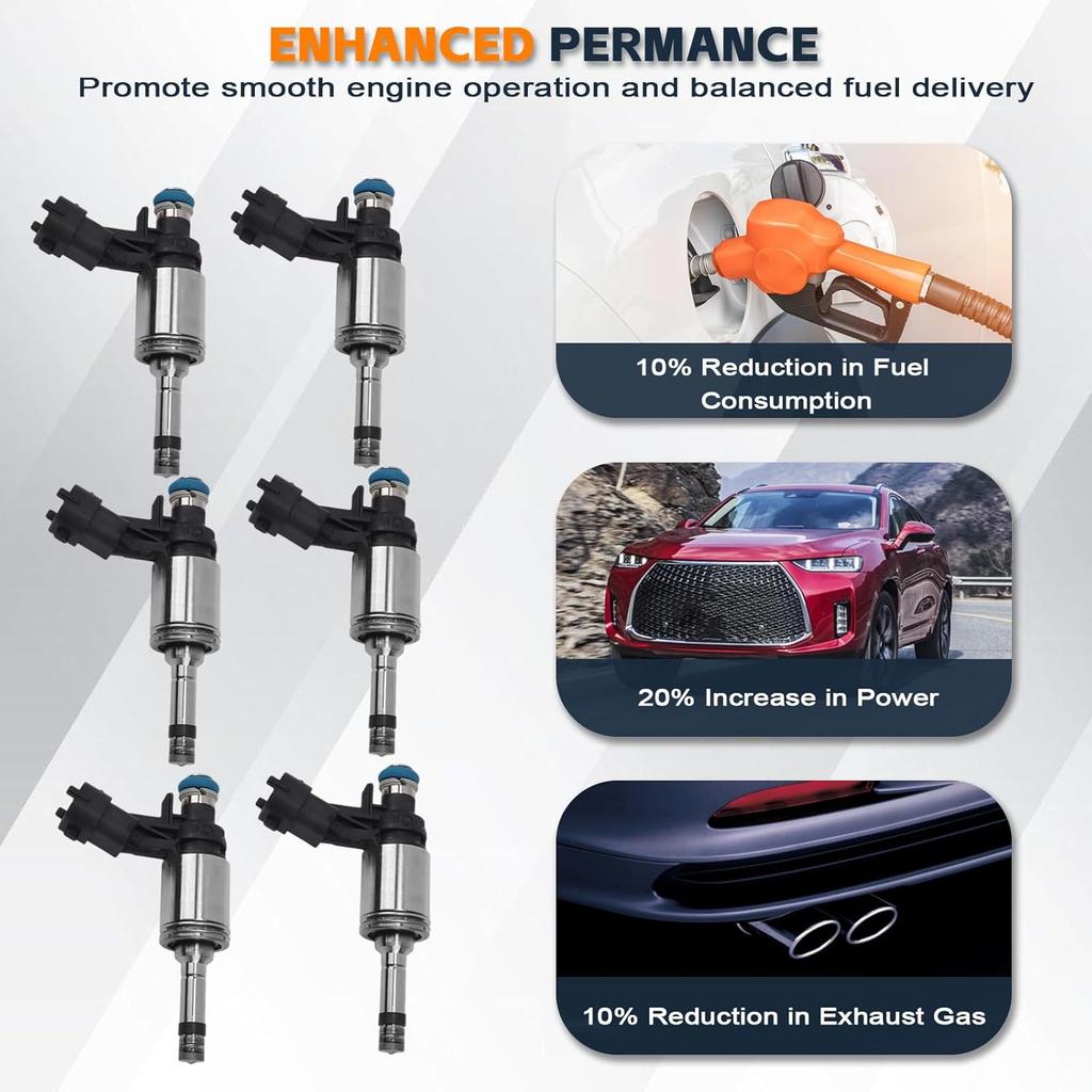 PANGOLIN 12638530 FJ994 Fuel Injector 6PCS for 2009-2011 Buick Enclave, for 2010-2011 Lacrosse, for 2010 Allure, for 2008-2011 Cadillac CTS STS, for